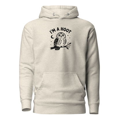 I'm a Hoot Hoodie in Oatmeal Heather, front