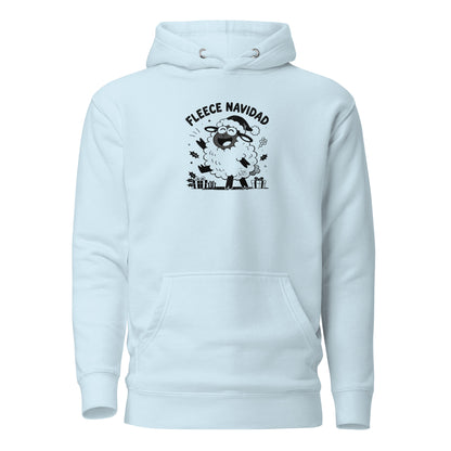 Fleece Navidad Hoodie in Sky Blue, front