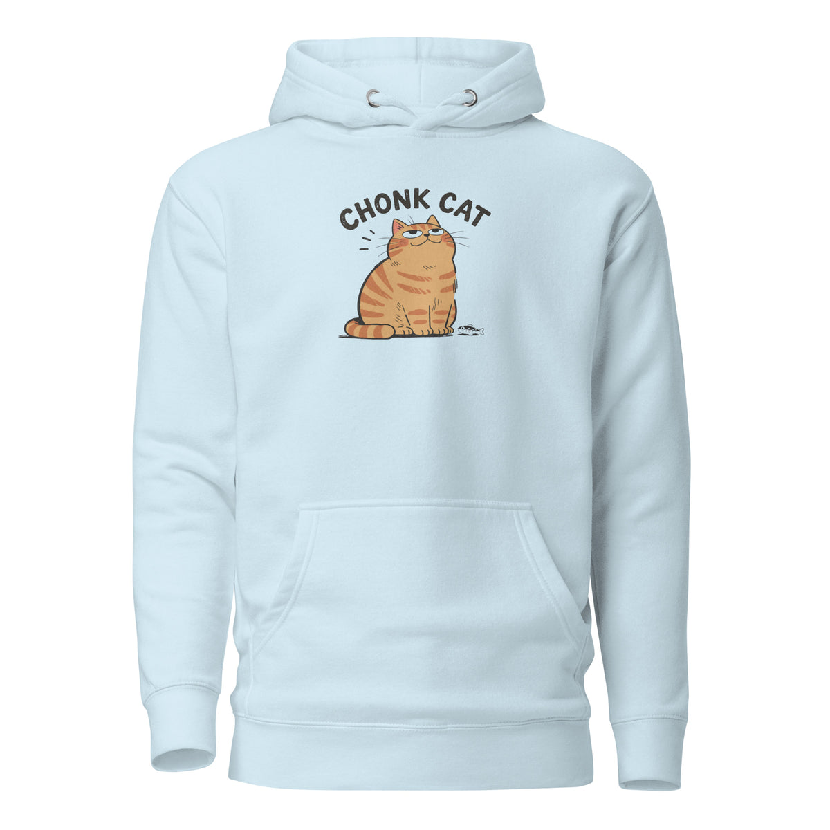 Chonk Cat Hoodie in Sky Blue, front