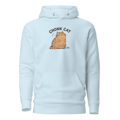 Chonk Cat Hoodie in Sky Blue, front