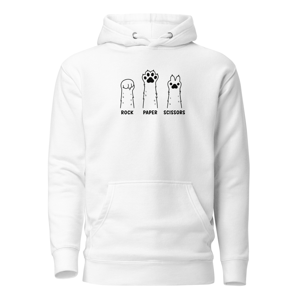 Rock Paper Scissors Classic Hoodie - White
