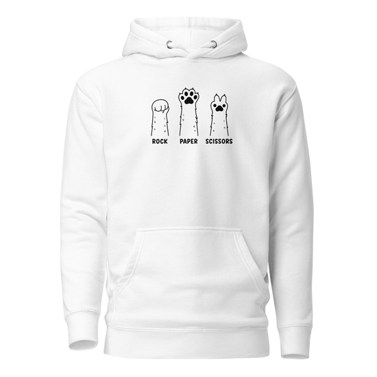Rock Paper Scissors Classic Hoodie - White