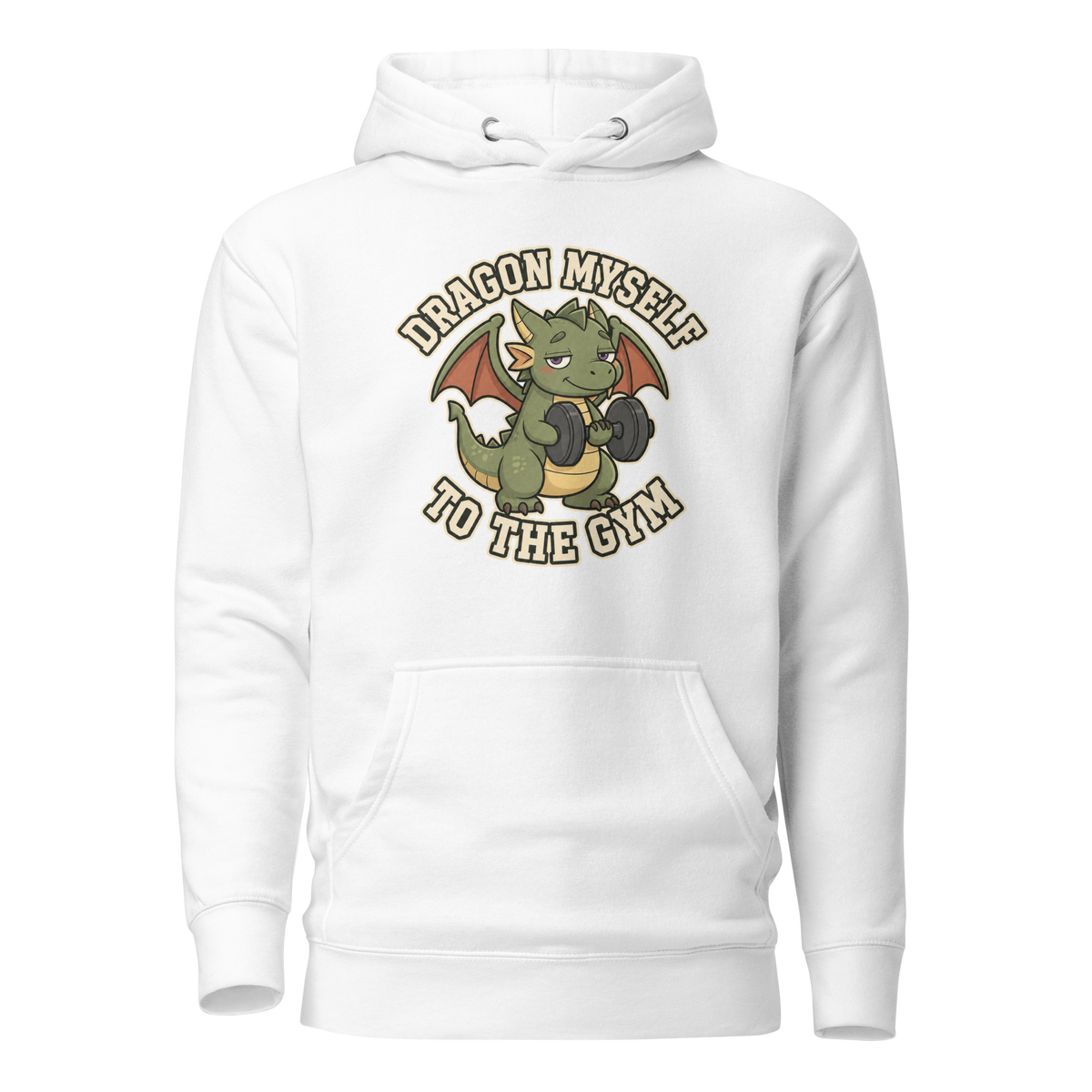 Dragon Myself to the Gym Classic Hoodie - White