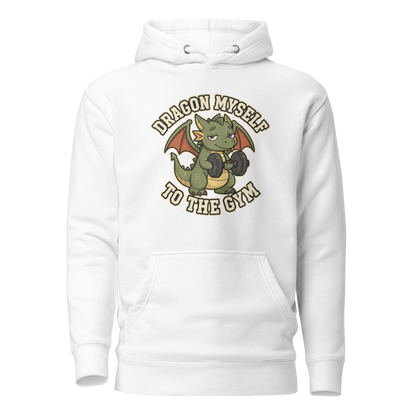 Dragon Myself to the Gym Classic Hoodie - White