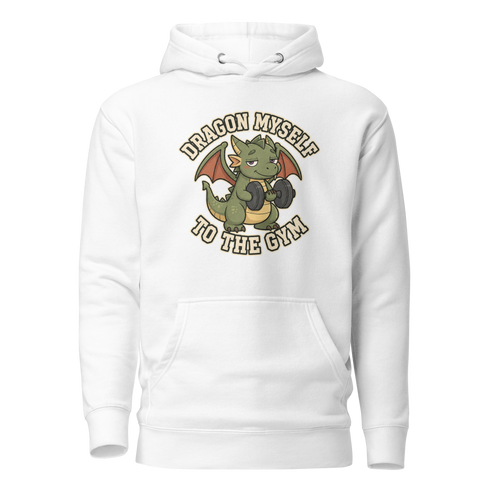 Dragon Myself to the Gym Classic Hoodie - White