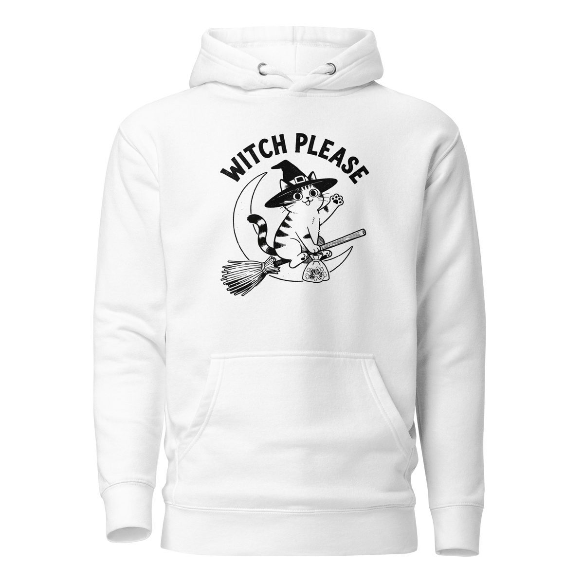 Witch, Please (Cat) Classic Hoodie - White