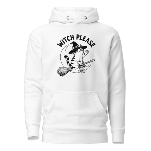 Witch, Please (Cat) Classic Hoodie - White