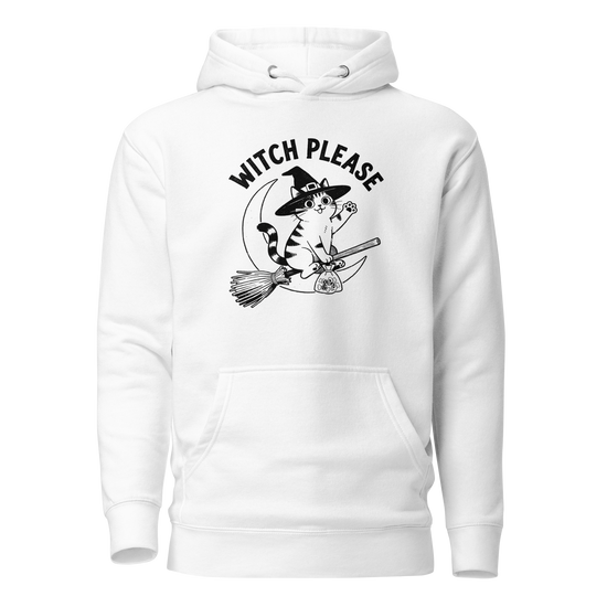Witch, Please (Cat) Classic Hoodie - White