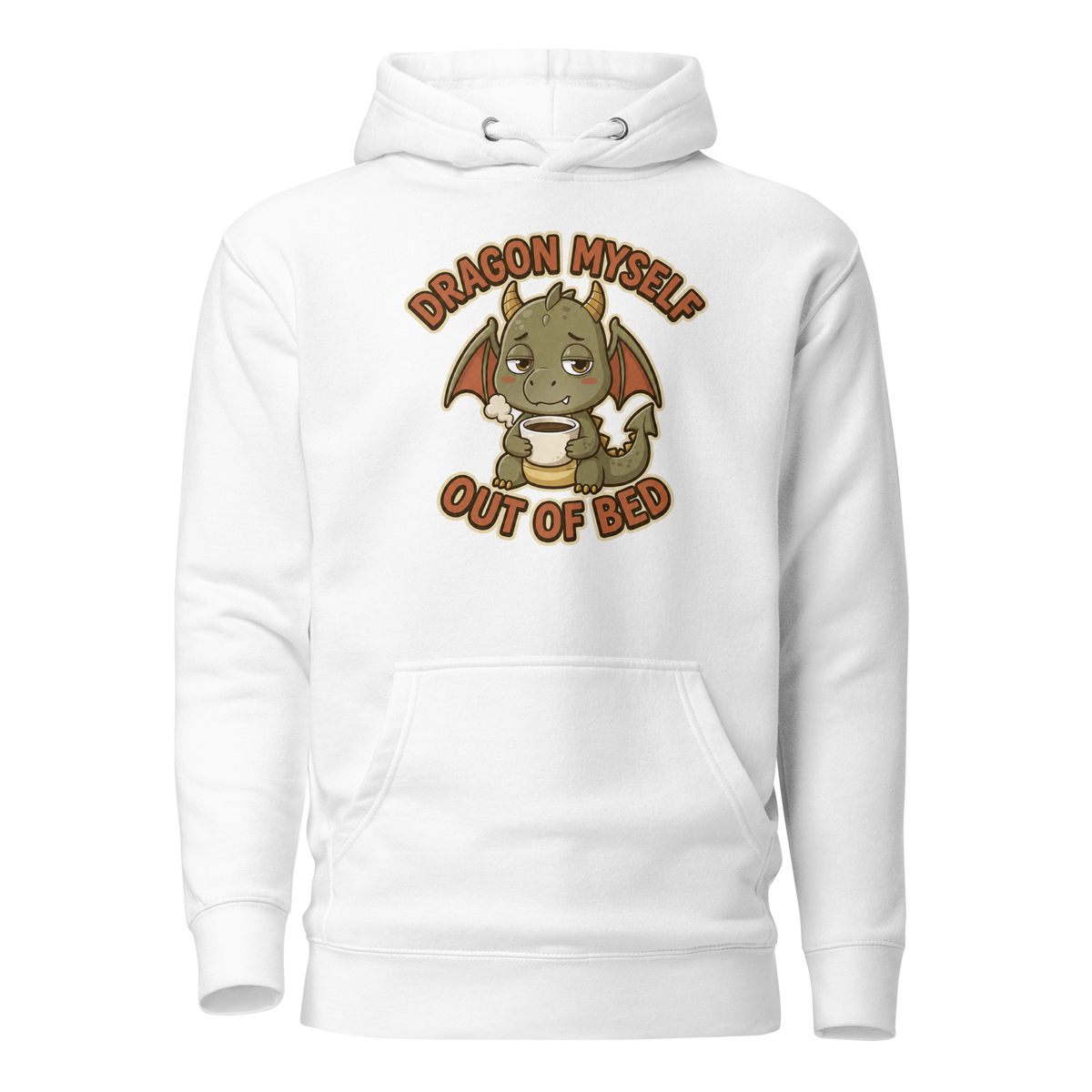 Dragon Myself Out of Bed Classic Hoodie - White