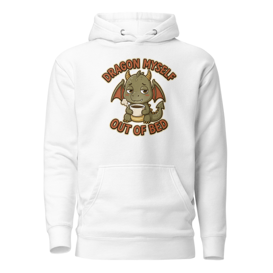 Dragon Myself Out of Bed Classic Hoodie - White