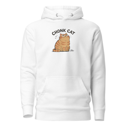Chonk Cat Hoodie in White, front