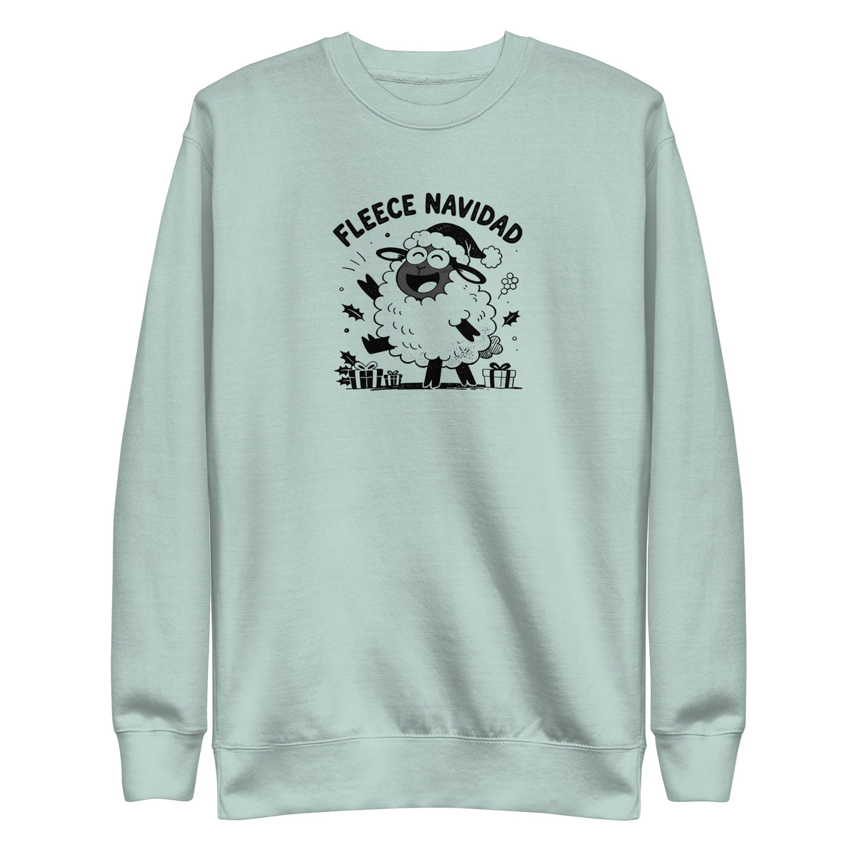 Fleece Navidad Sweatshirt in Agave, front