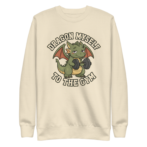 Dragon Myself to the Gym Sweatshirt - Bone