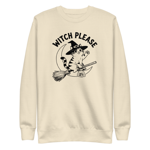 Witch, Please (Cat) Sweatshirt - Bone