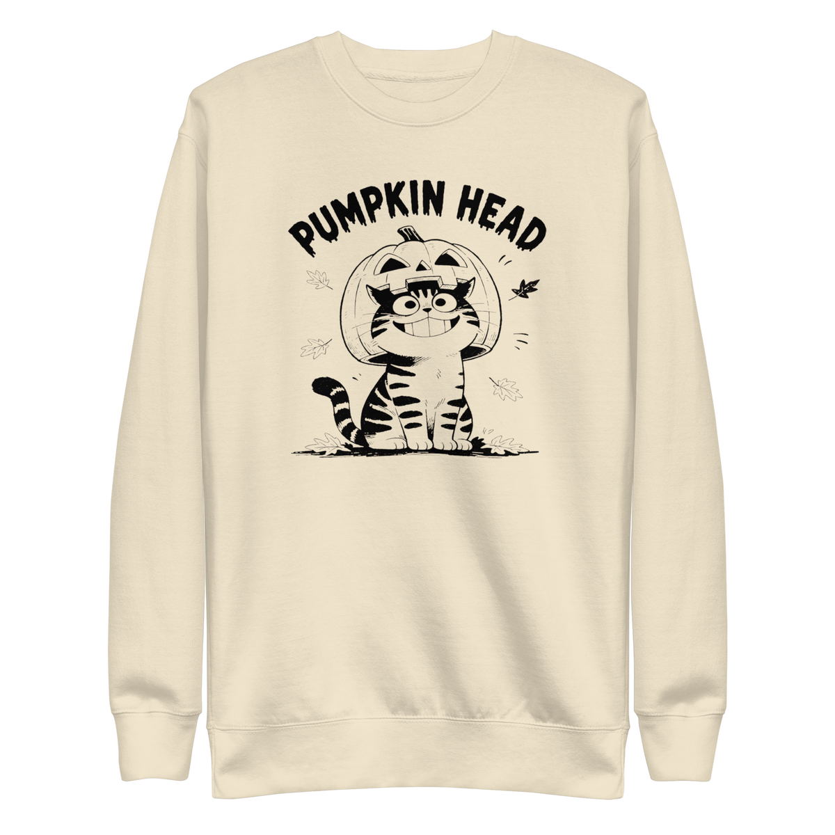 Pumpkin Head Sweatshirt - Bone