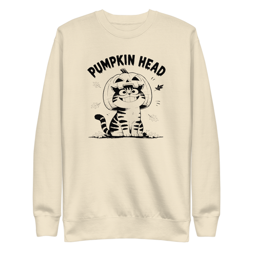 Pumpkin Head Sweatshirt - Bone
