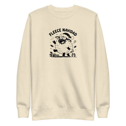 Fleece Navidad Sweatshirt in Bone, front