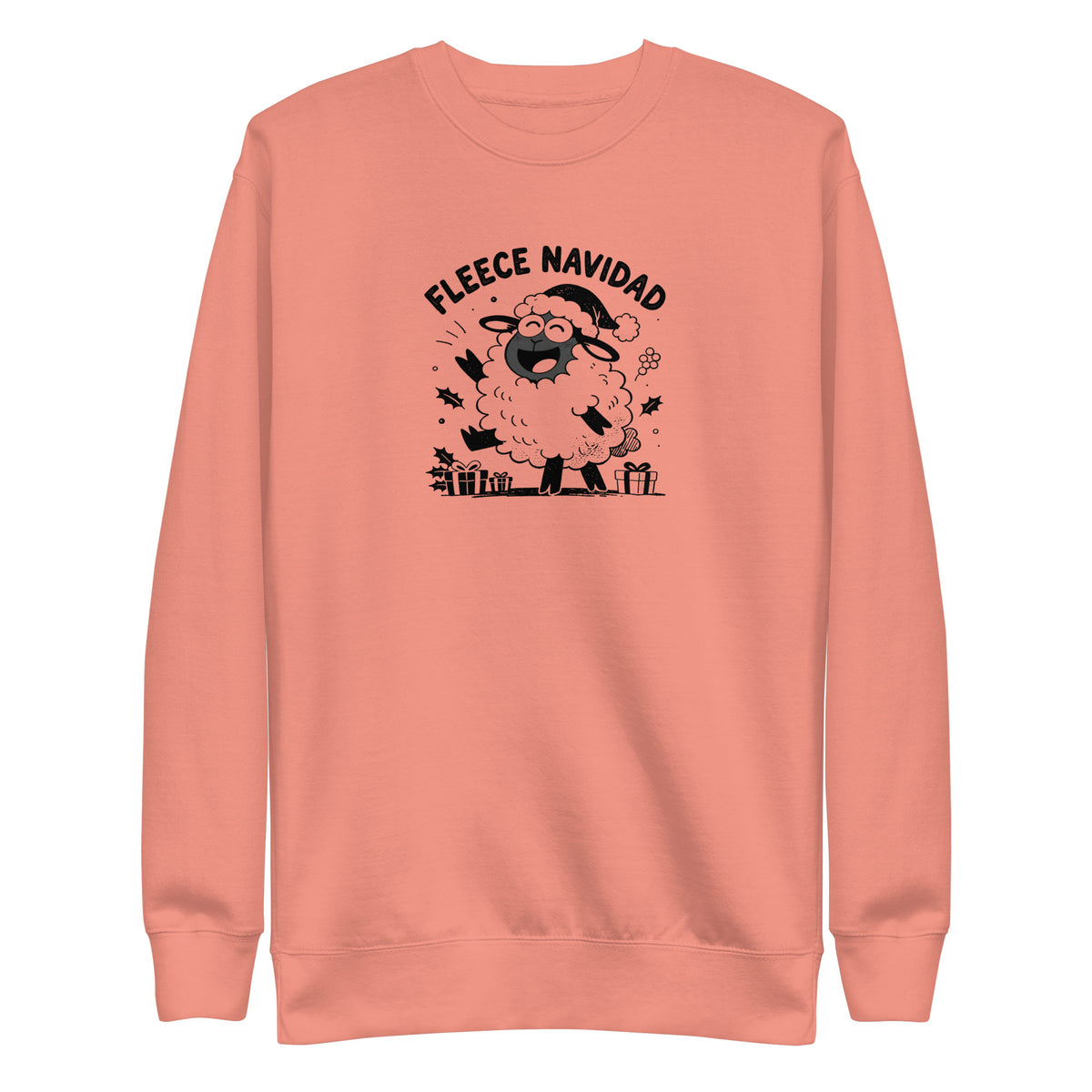 Fleece Navidad Sweatshirt in Dusty Rose, front
