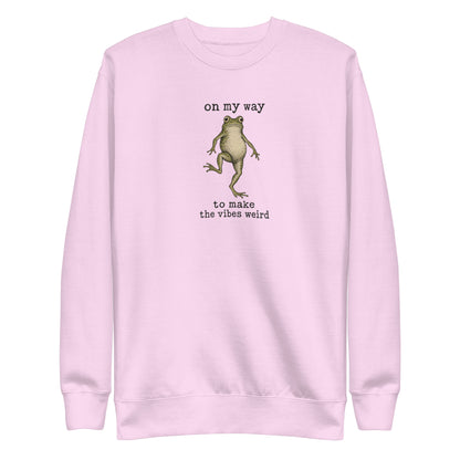 On My Way to Make the Vibes Weird Sweatshirt in Lavender, front