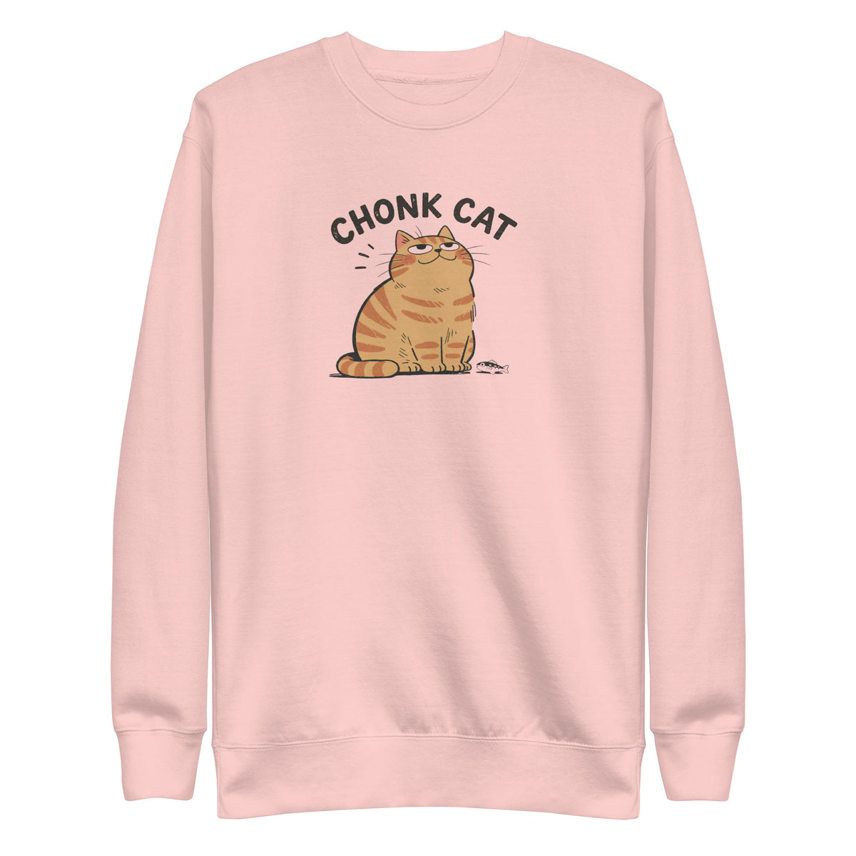 Chonk Cat Sweatshirt in Light Pink, front