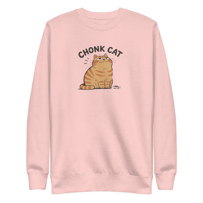 Chonk Cat Sweatshirt in Light Pink, front
