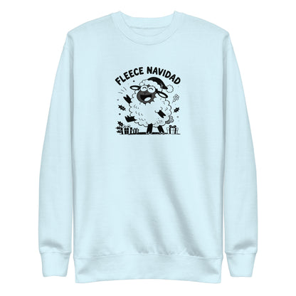 Fleece Navidad Sweatshirt in Sky Blue, front