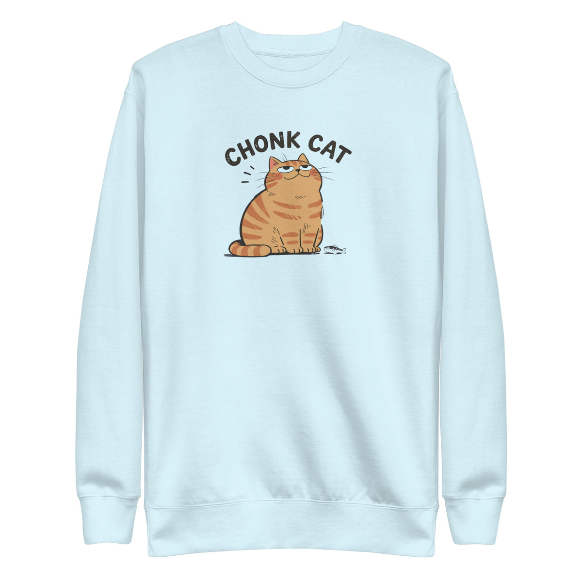 Chonk Cat Sweatshirt in Sky Blue, front