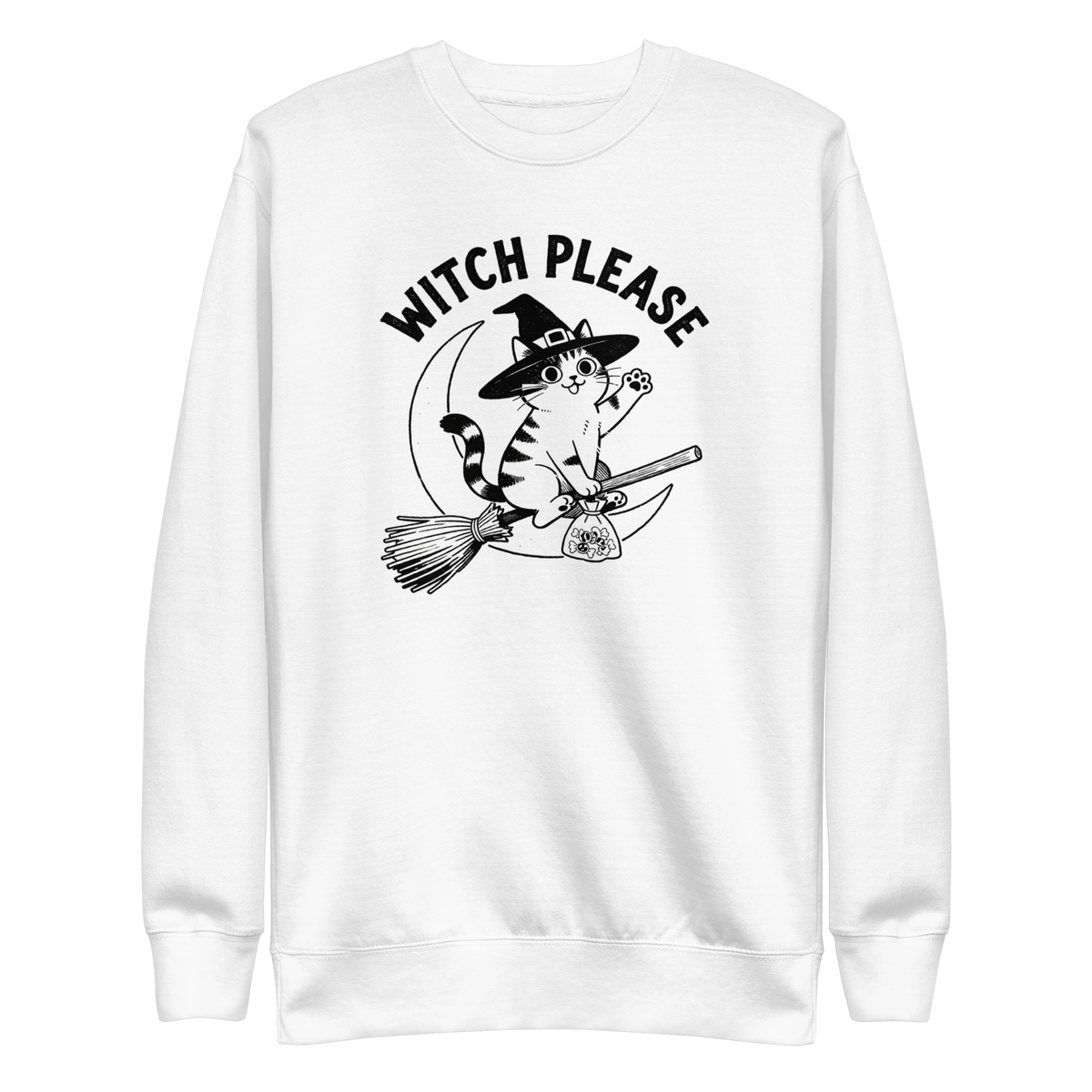 Witch, Please (Cat) Sweatshirt - White