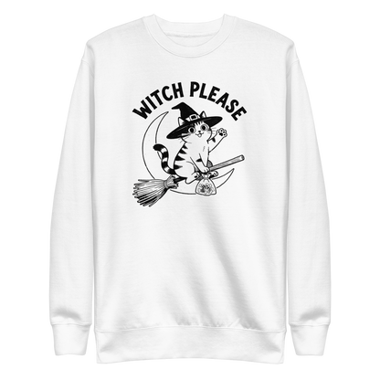 Witch, Please (Cat) Sweatshirt - White