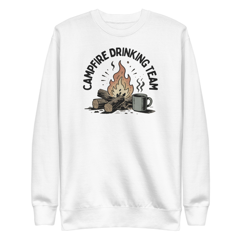Campfire Drinking Team Sweatshirt - White