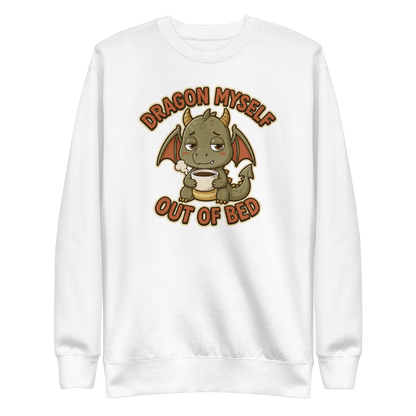 Dragon Myself Out of Bed Sweatshirt - White