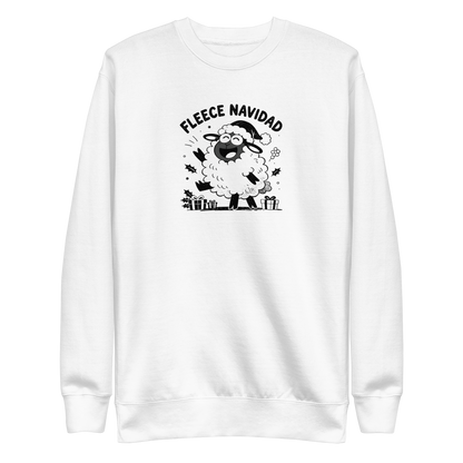 Fleece Navidad Sweatshirt in White, front