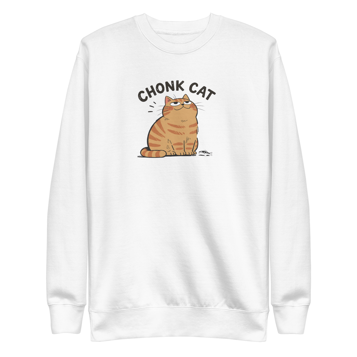 Chonk Cat Sweatshirt in White, front