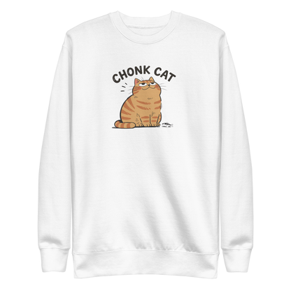 Chonk Cat Sweatshirt in White, front