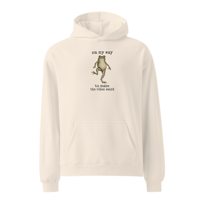On My Way to Make the Vibes Weird Hoodie in Bone, front