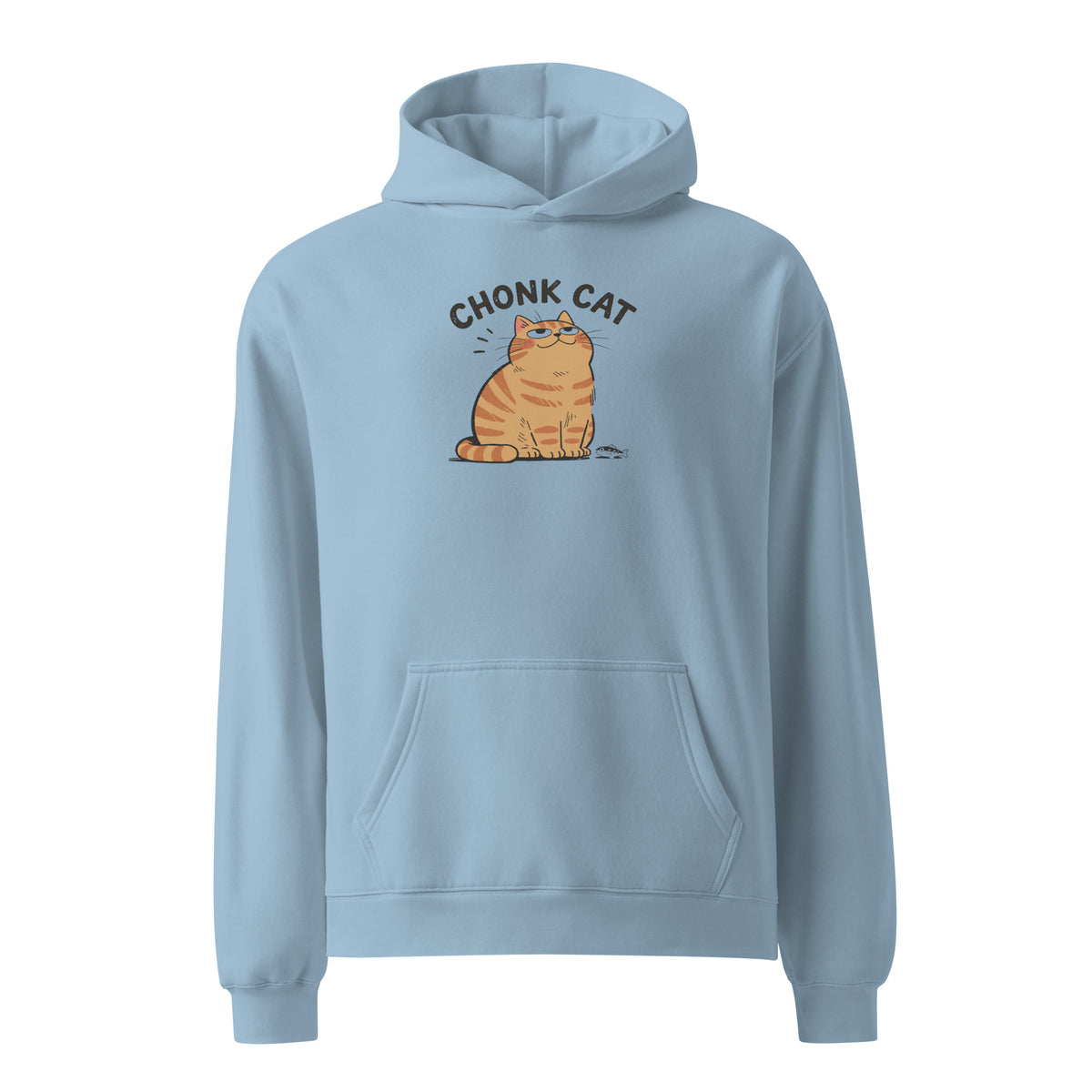Chonk Cat Hoodie in Carolina Blue, front