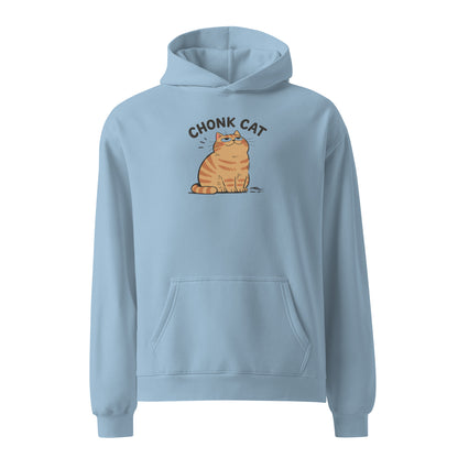 Chonk Cat Hoodie in Carolina Blue, front