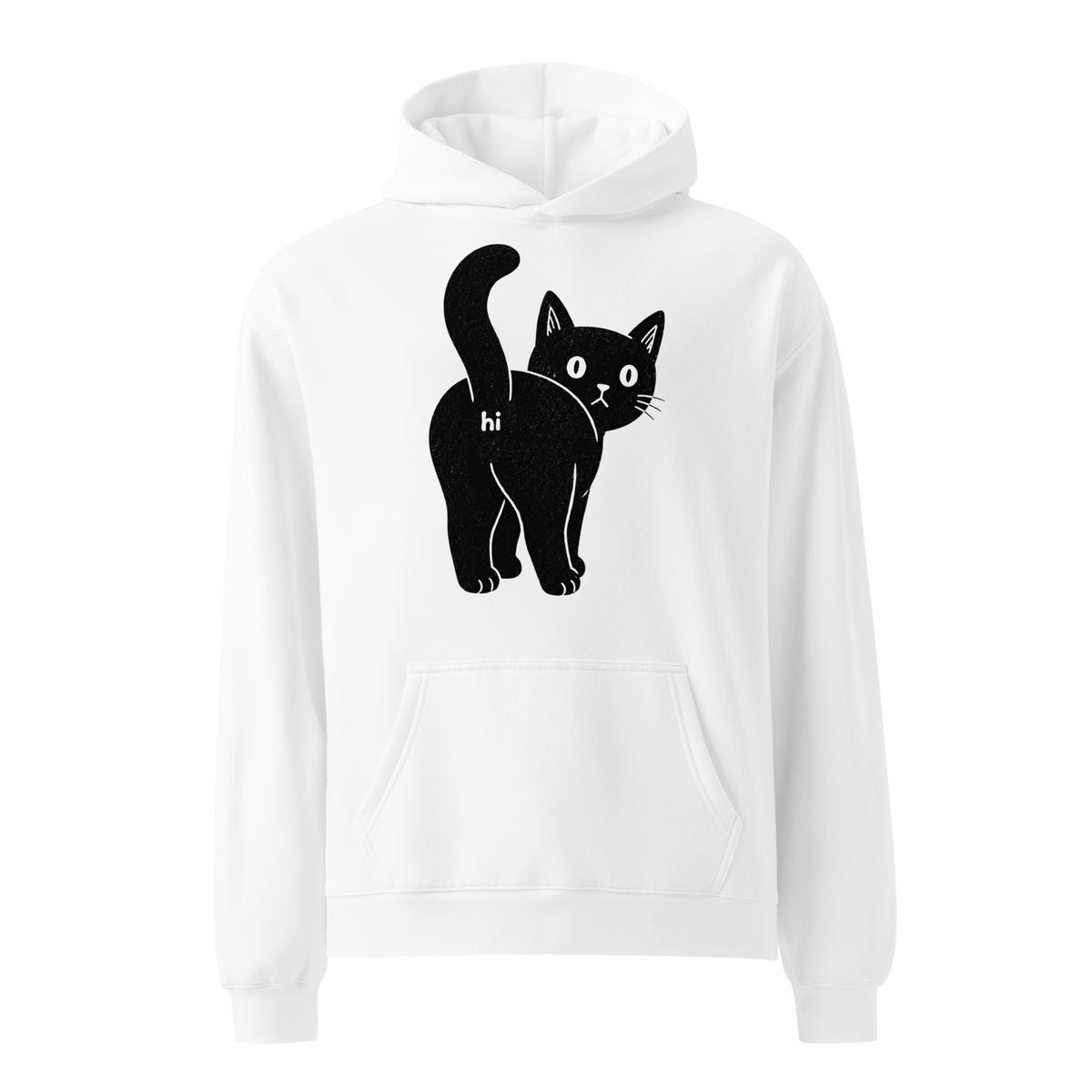 Sh!tty Kitty Relaxed Fit Hoodie - White