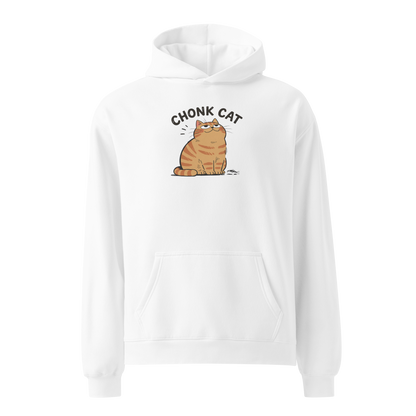 Chonk Cat Hoodie in White, front