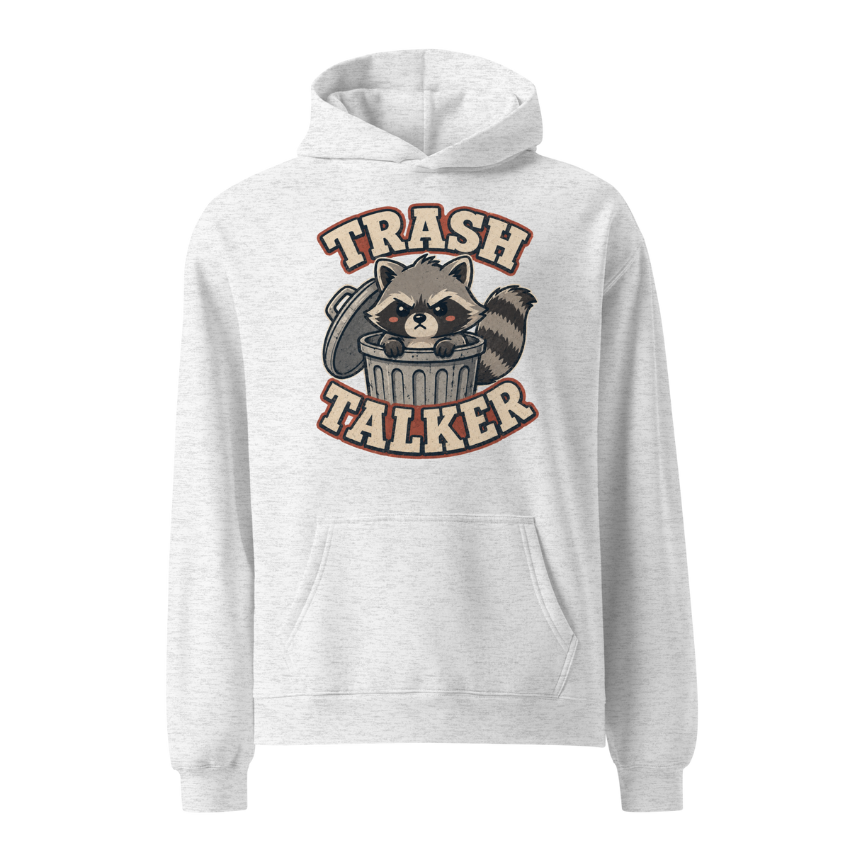 Trash Talker Relaxed Fit Hoodie - White Heather
