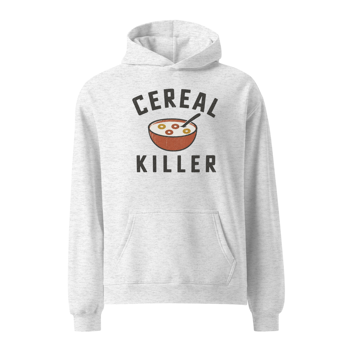 Cereal Killer Relaxed Fit Hoodie - White Heather