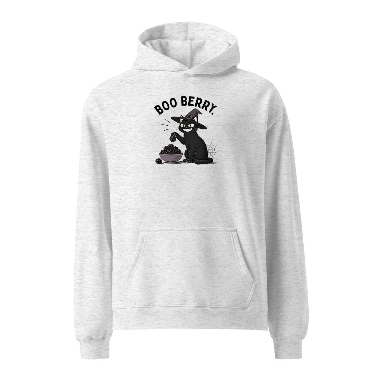 Boo Berry Hoodie in White Heather, front