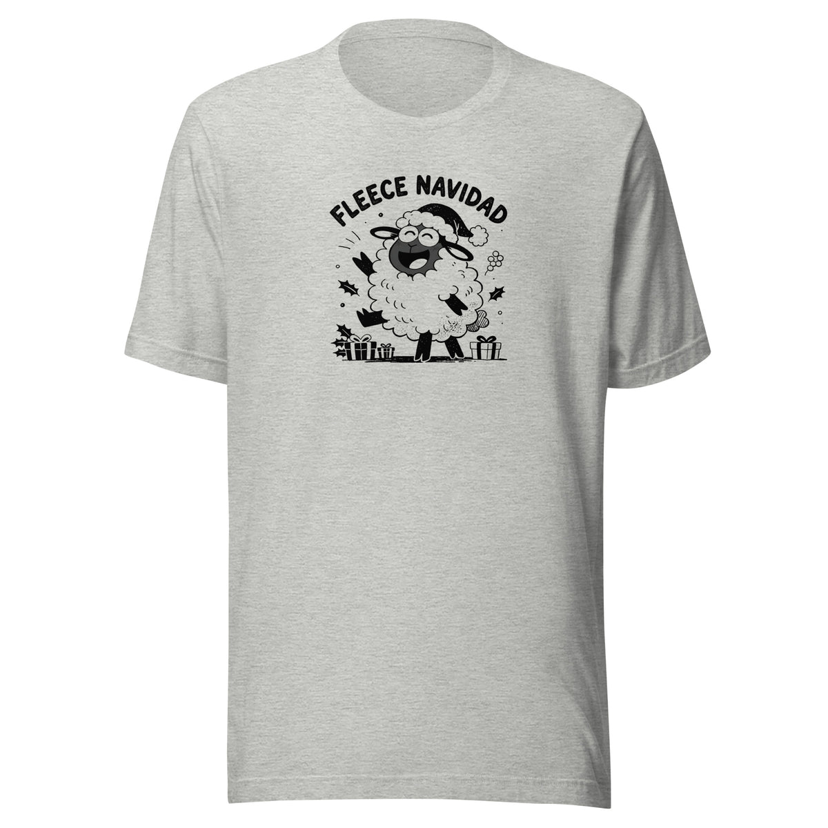 Fleece Navidad T-Shirt in Athletic Heather, front
