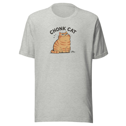 Chonk Cat T-Shirt in Athletic Heather, front