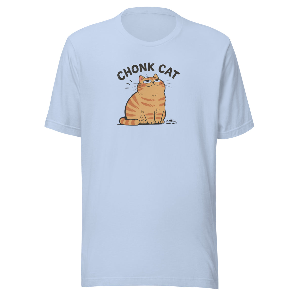 Chonk Cat T-Shirt in Baby Blue, front