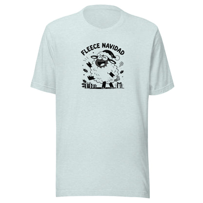 Fleece Navidad T-Shirt in Heather Prism Ice Blue, front
