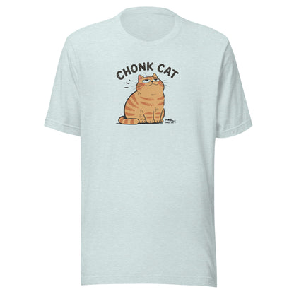 Chonk Cat T-Shirt in Heather Prism Ice Blue, front