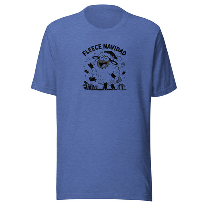 Fleece Navidad T-Shirt in Heather True Royal, front