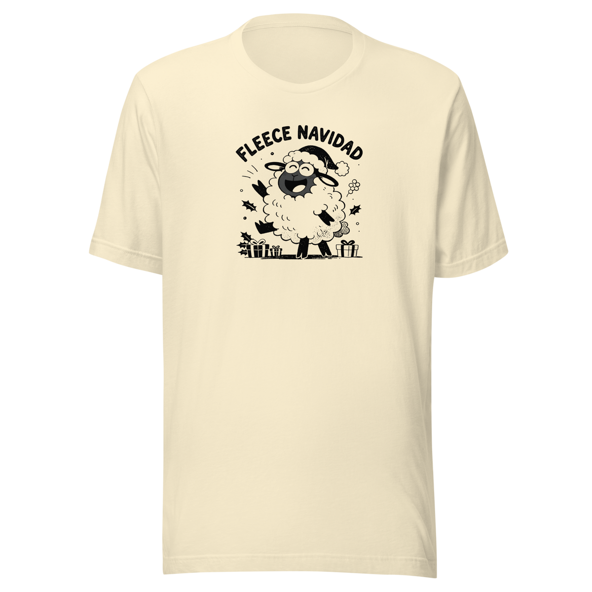 Fleece Navidad T-Shirt in Natural, front