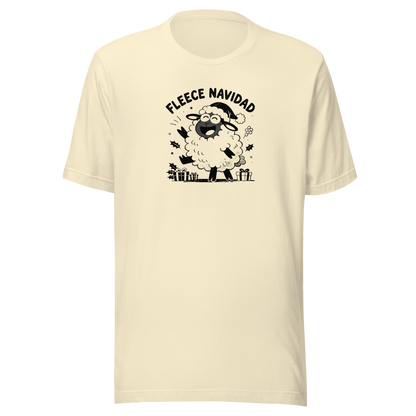 Fleece Navidad T-Shirt in Natural, front